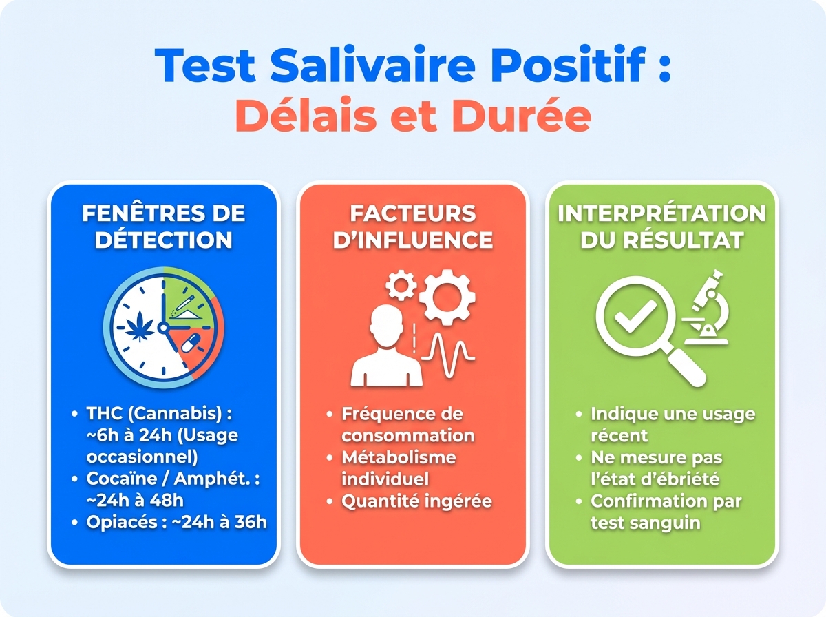 Infographie cheat sheet : Test salivaire positif : combien de temps après ?
